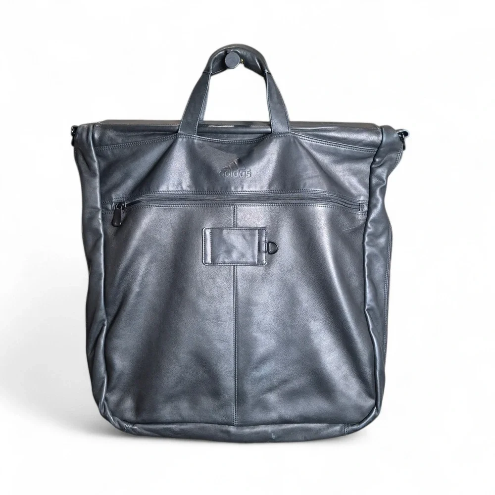 Adidas Leather Garment Bag Black Travel Suit Carrier Hanging Business‎ Luggage